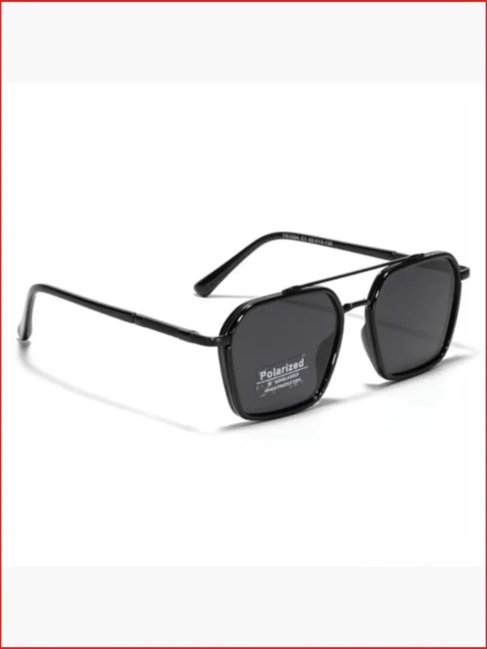 TR90 Square Frame Polarized Sunglasses Double Bridge UV Protection Unisex